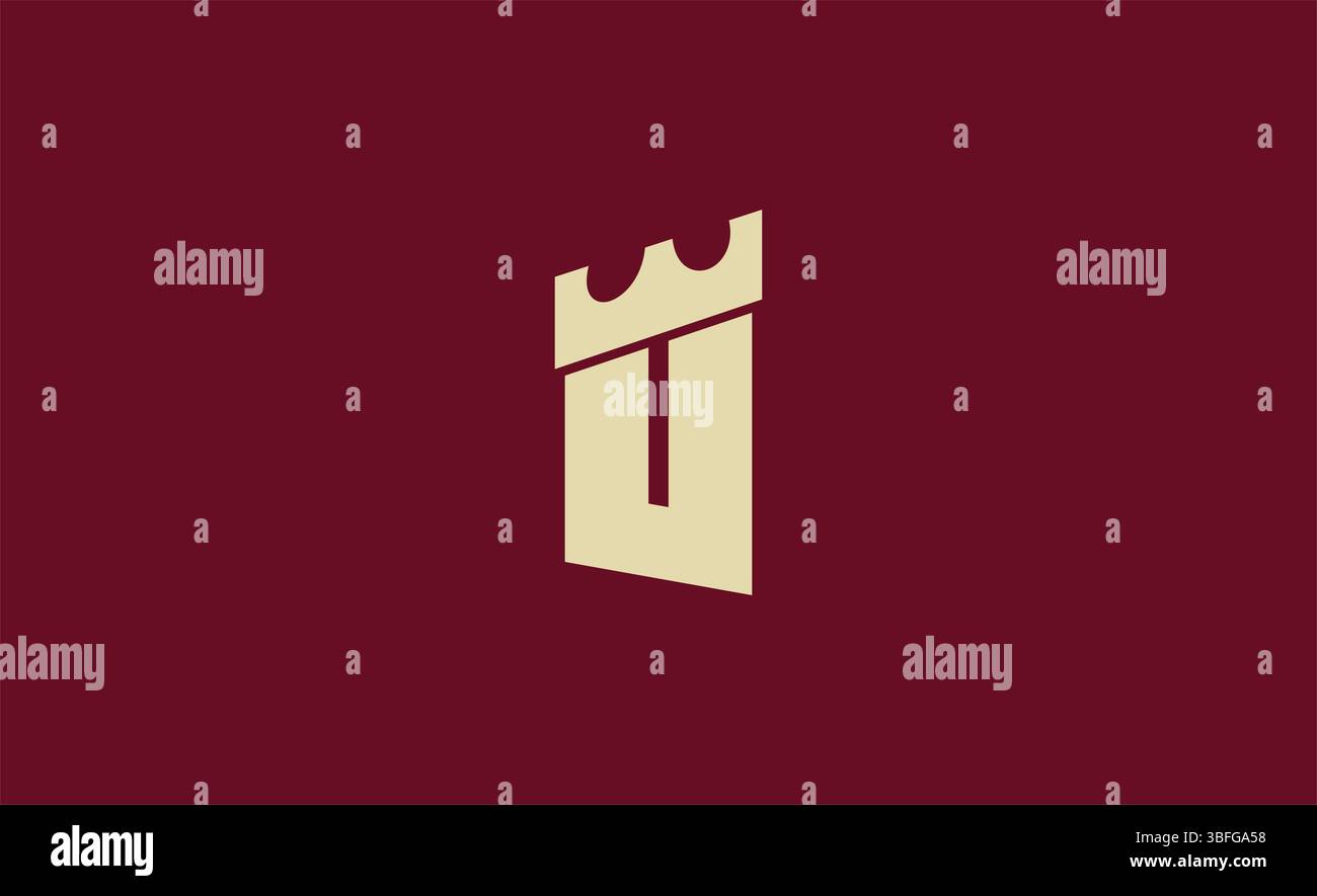 Logo Castle con design iniziale resistente, audace e minimalista. Illustrazione Vettoriale