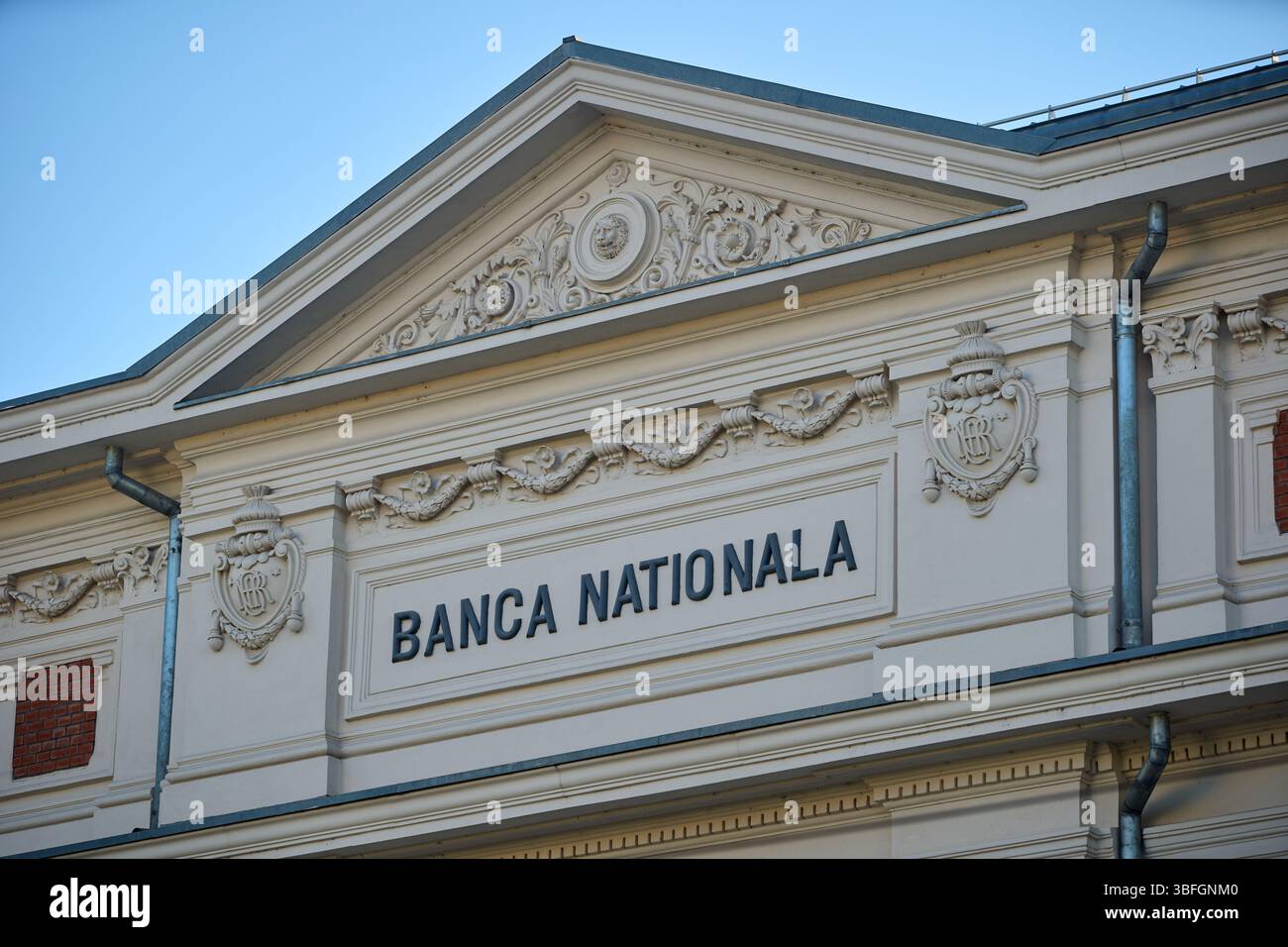 Craiova, Dolj. 31 maggio 2025: Filiale Dolj della sede centrale della Banca Nazionale di Romania a Craiova durante i festeggiamenti della giornata cittadina e i 550 anni Foto Stock