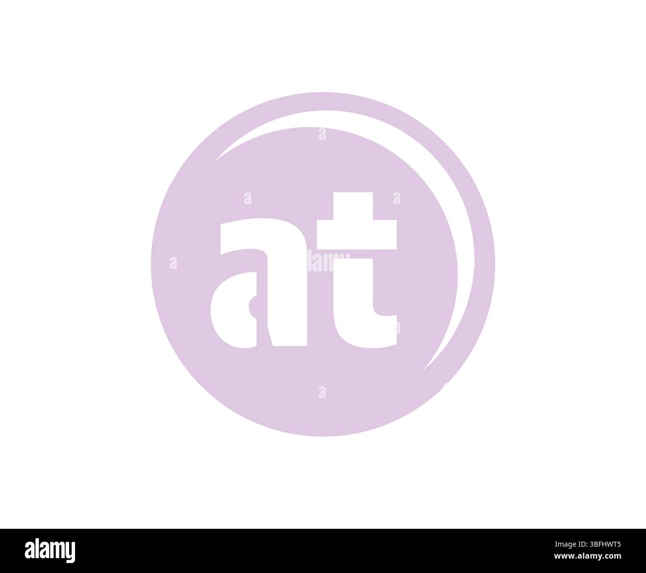 Emblema sportivo o logotipo di squadra. Logo della palla con una combinazione di lettere iniziali A e T per il negozio di palle, l'azienda sportiva, l'allenamento, il badge del club. Vettore Illustrazione Vettoriale