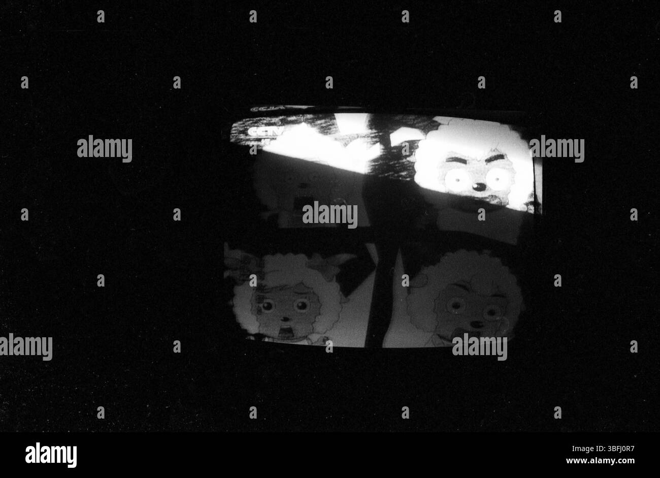 Schermo TV cinese dei primi anni '2010 che mostra Pleasant Goat e Big Big Wolf Cartoon Foto Stock