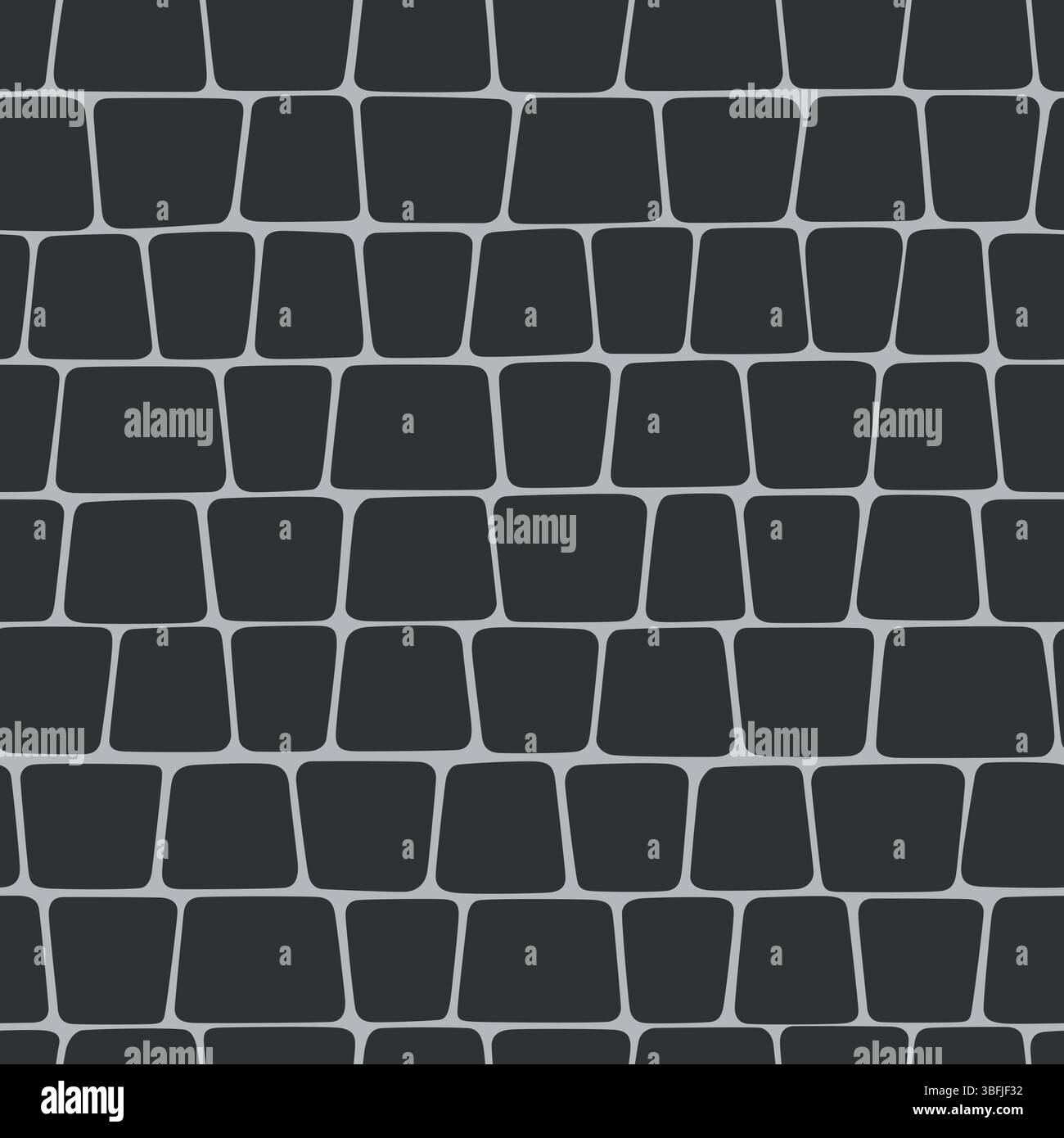 Motivo senza cuciture in pietra lastricata. Texture piastrelle di pavimentazione. Sfondo a mosaico in pietra. Struttura interna del pavimento in ciottoli. Blocco ornamento marciapiede. Vettore Illustrazione Vettoriale