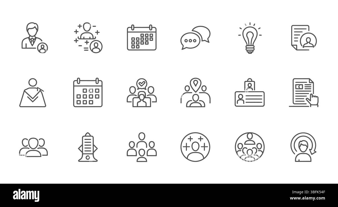 Set di icone della comunità moderna: Urban Living, Social Connection e Collaboration Symbols Illustrazione Vettoriale