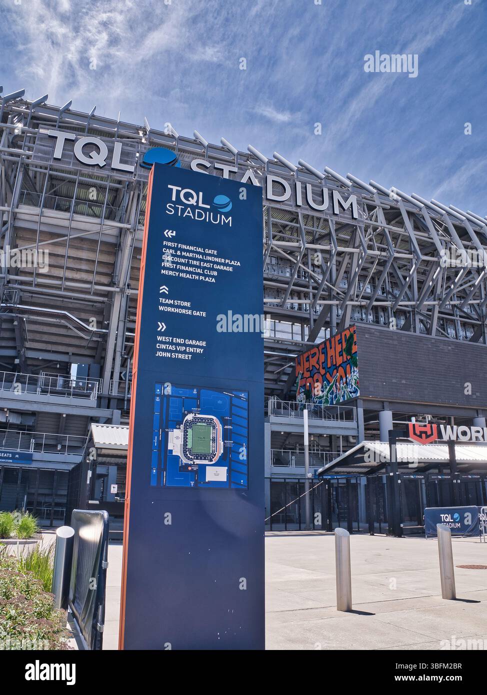 Il TQL Stadium è uno stadio specifico per il calcio di Cincinnati, Ohio, Stati Uniti. È la sede del FC Cincinnati, una squadra della Major League Soccer (MLS) Foto Stock