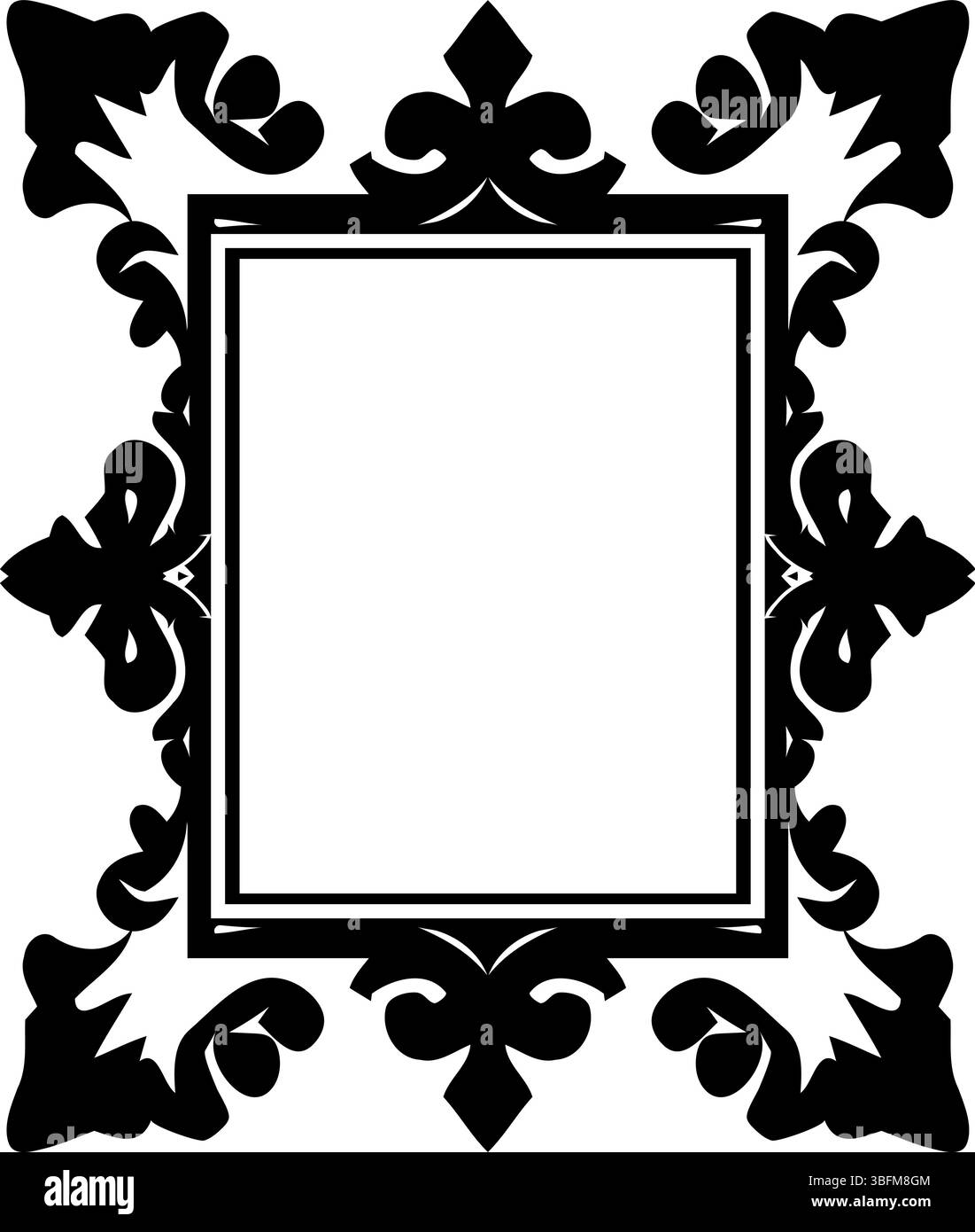 Bordo della cornice nero decorato - Vector decorativo d'epoca Illustrazione Vettoriale