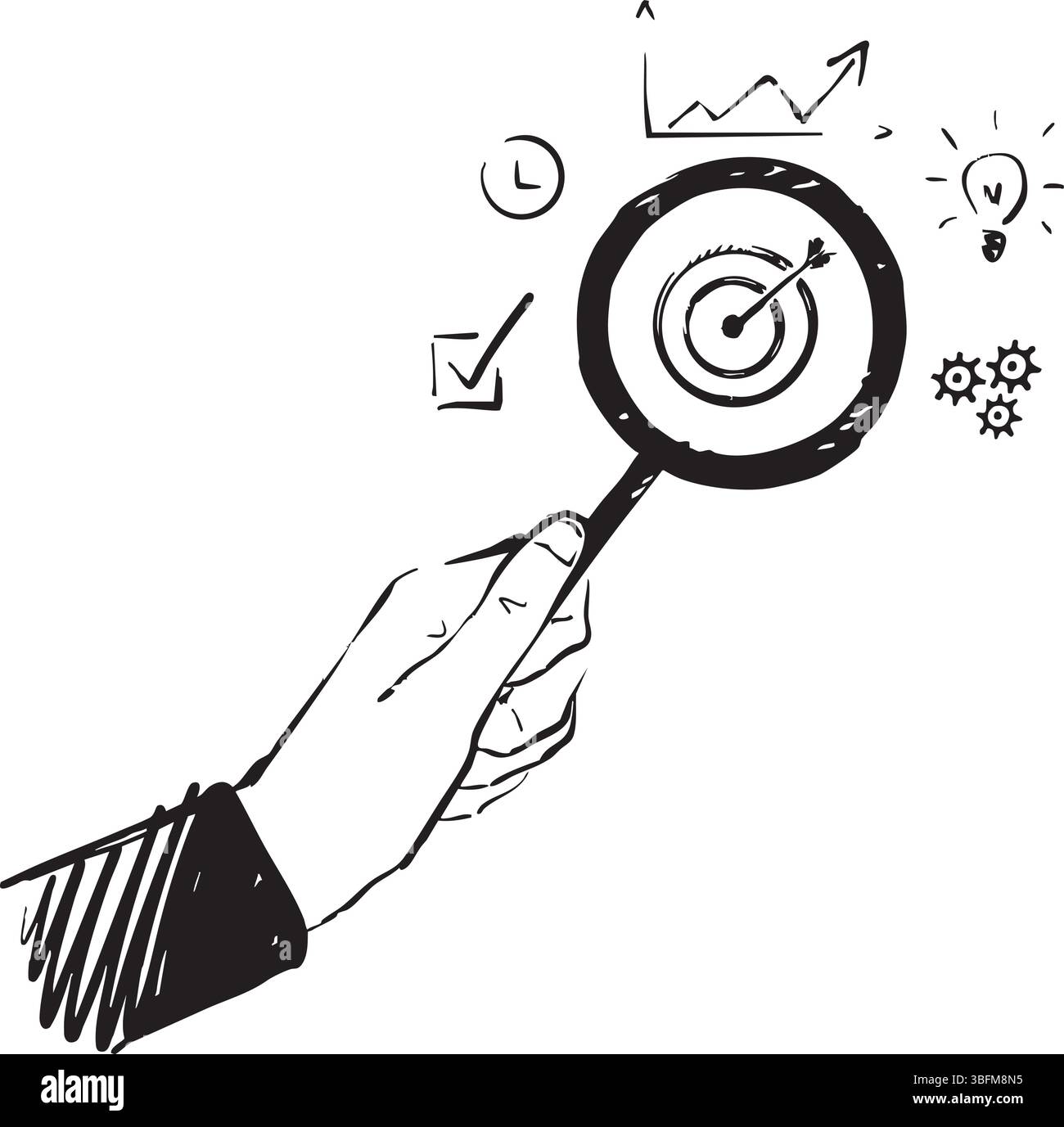 Raggiungere una crescita aziendale mirata attraverso una combinazione di sforzi mirati e pianificazione strategica Illustrazione Vettoriale