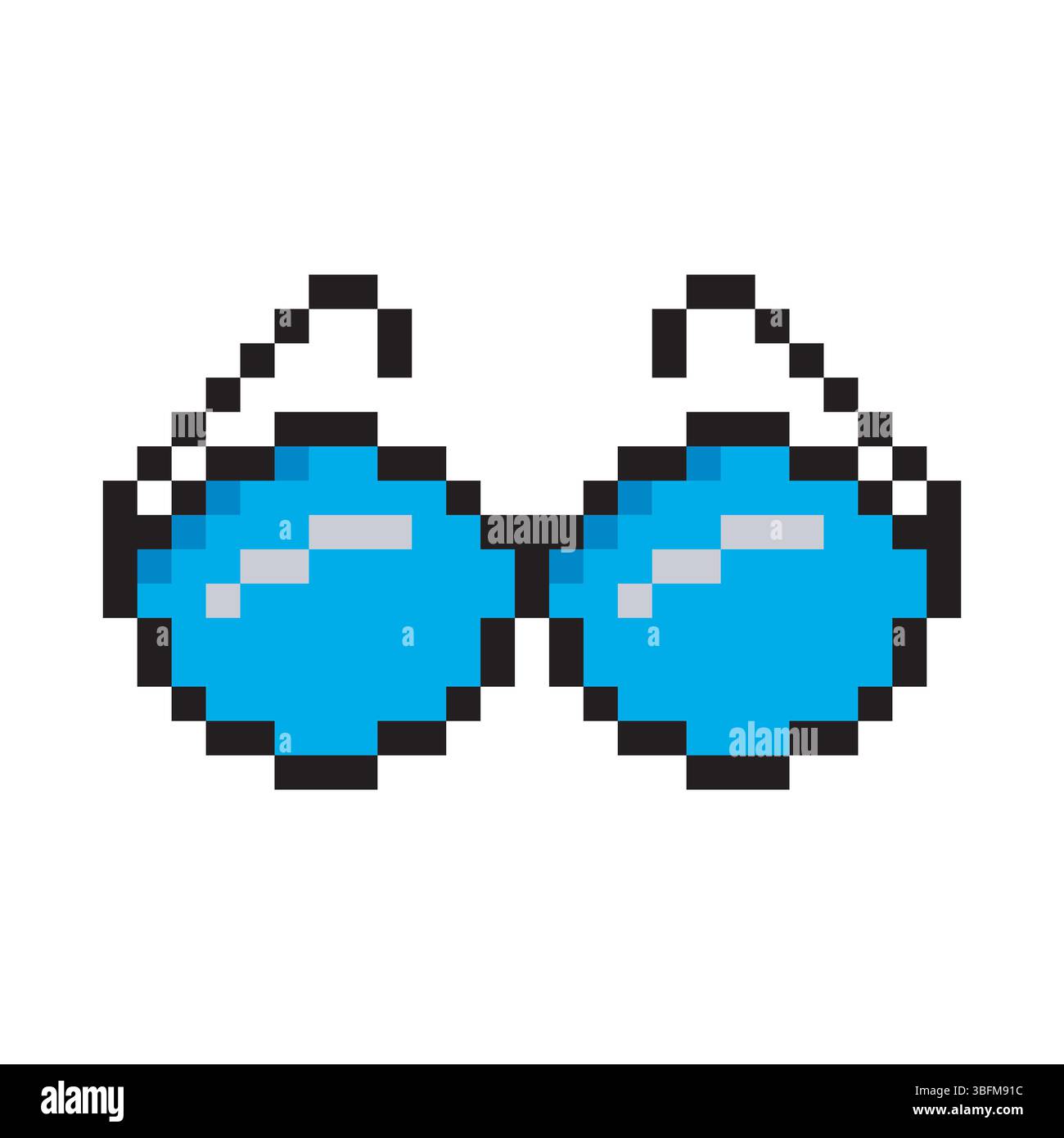 Occhiali in stile pixel art Illustrazione Vettoriale