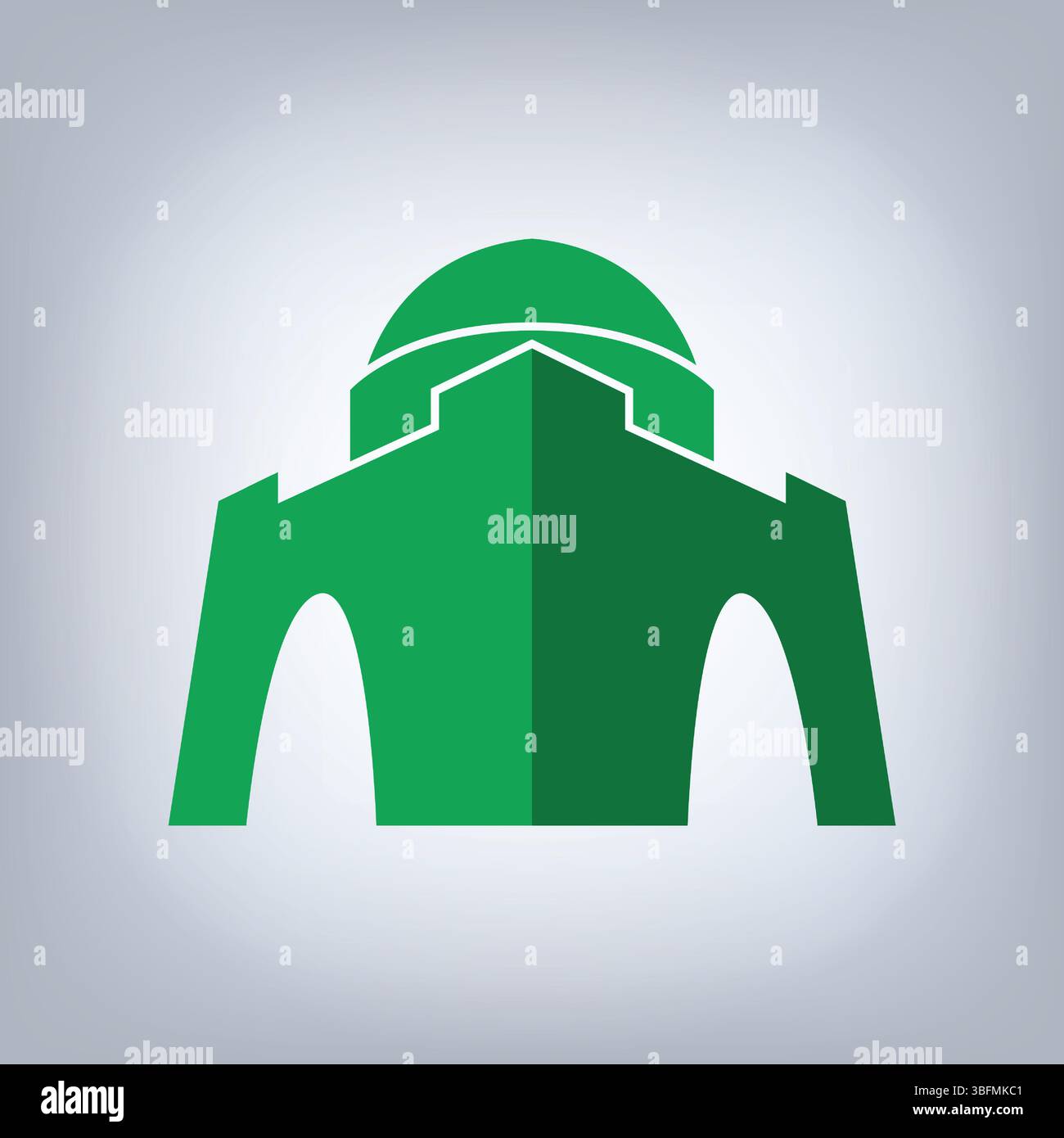 Arte Mazar e Quaid di colore verde con sfondo astratto Illustrazione Vettoriale