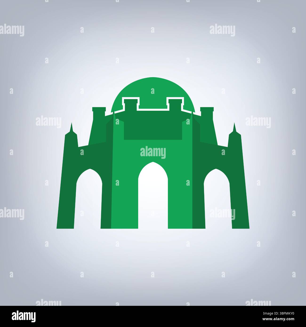 Santuario di Bahauddin Zakariya, un'arte architettonica islamica con un background astratto Illustrazione Vettoriale