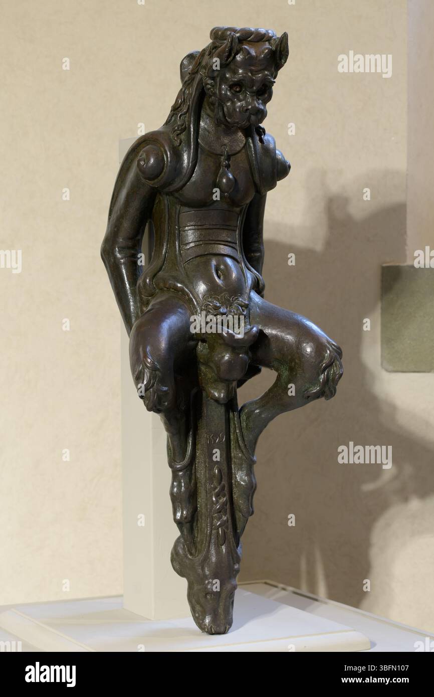 Scultura in bronzo "Diavolino" di Giambologna, Museo Stefano Bardini, Firenze, Italia, fine XVI secolo. Foto Stock