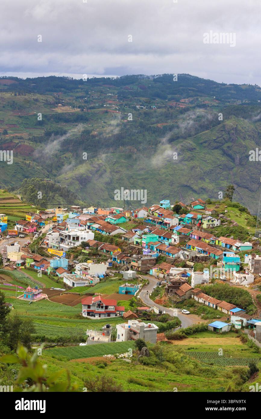 Poondi piccolo villaggio a kodaikanal, india, il miglior posto turistico Foto Stock