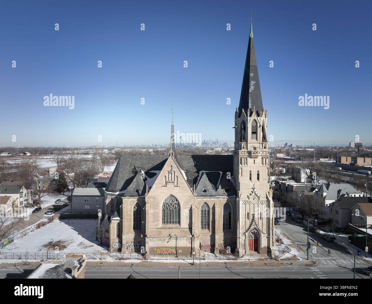 St. Martin de Tours Church, ubicazione: Chicago, Illinois, architetto: Henry J. Schlacks Foto Stock