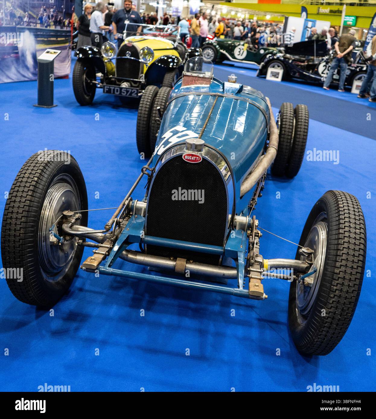 Una Bugatti Type 59 Grand Prix Car del 1933 al Classic Motor Show del 2023, NEC, Birmingham Foto Stock
