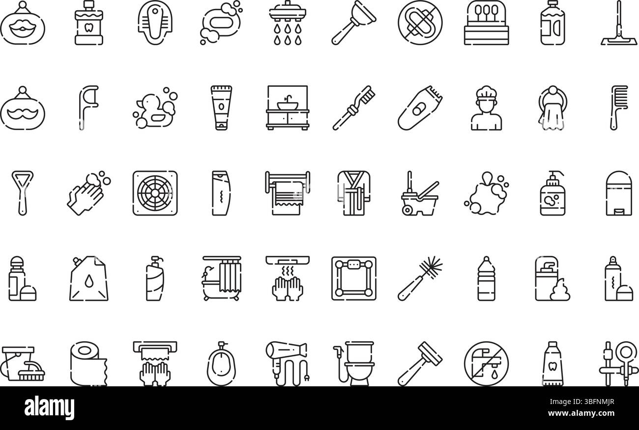 Icone del bagno icone semplice icona vettoriale. Immagine modello di disegno simbolo per elemento UI mobile Web. Illustrazione Vettoriale