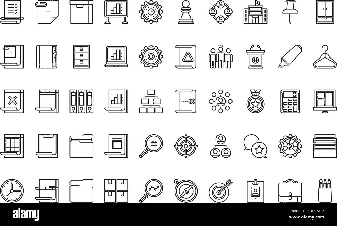 Icone dell'organizzazione icone semplice icona vettoriale. Immagine modello di disegno simbolo per elemento UI mobile Web. Illustrazione Vettoriale