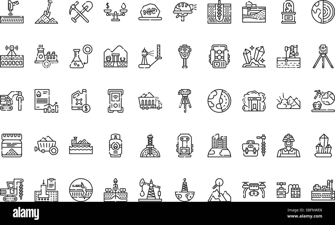 Icone geologiche icone semplice icona vettoriale. Immagine modello di disegno simbolo per elemento UI mobile Web. Illustrazione Vettoriale