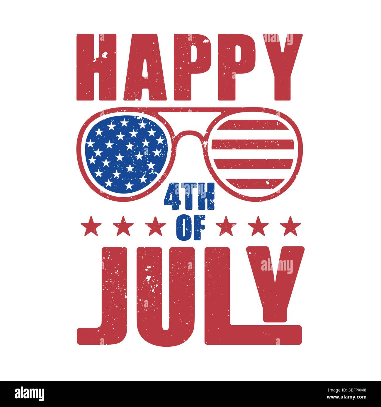 Buon 4 luglio SVG, felice 4 luglio Design T-shirt vintage, vettoriale felice 4 luglio, grafica t-shirt Grunge. Illustrazione Vettoriale