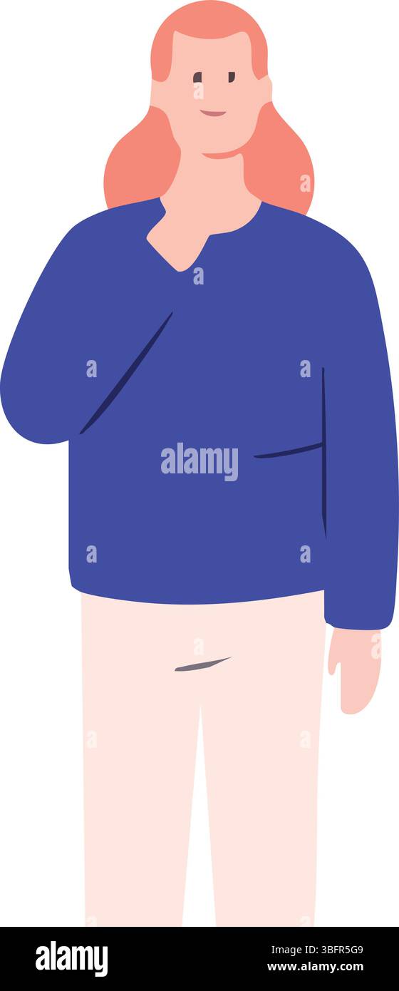 Elegante donna che pensa – illustrazione di Fashion Vector Illustrazione Vettoriale