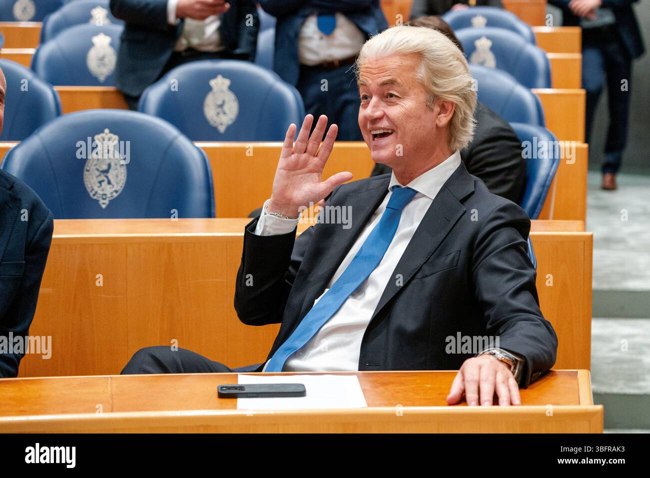 Den Haag, Paesi Bassi, 2025-01-14 14 14:55:10 L'AIA, Geert Wilders (PVV) alla camera dei rappresentanti degli Stati generali il 14 gennaio 2024Credit: Jeroen Meuwsen JM20250114 Credit: NL Beeld / Regiofotografie Foto Stock
