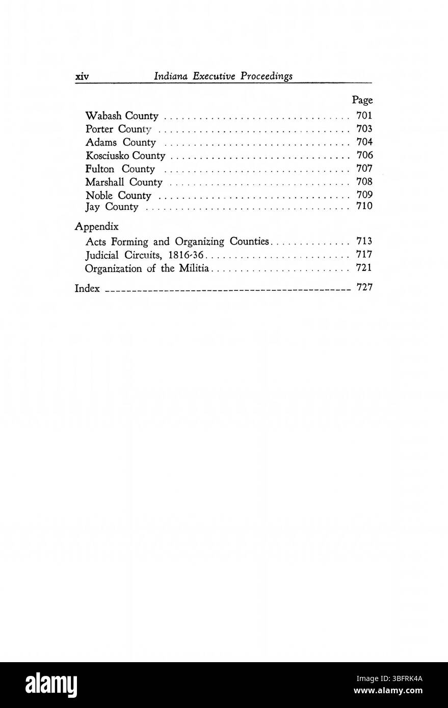 Pagina 14 riporta le decisioni relative alle infrastrutture statali, alle questioni fondiarie e agli sviluppi legislativi tra il 1816 e il 1836. Foto Stock