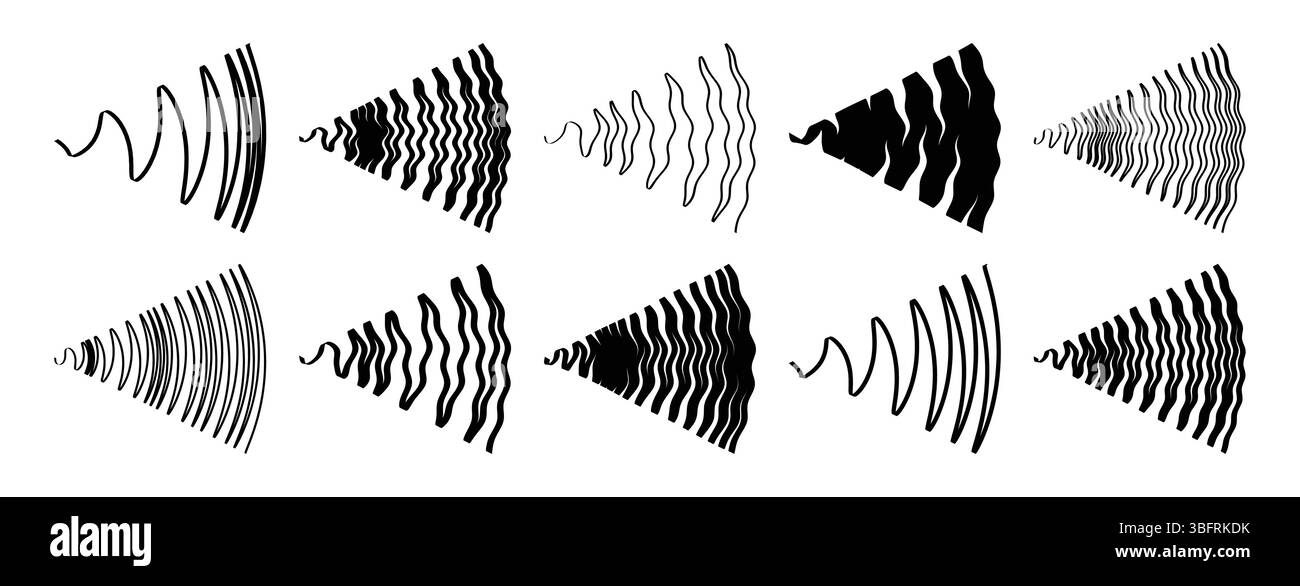 Icona Wi-fi. Icona dell'app piatta del segnale Internet wireless. Set di onde sonore digitali astratte. Simbolo della rete. Pittogramma hotspot. Effetto dinamico. ill vettoriale 3d. Illustrazione Vettoriale