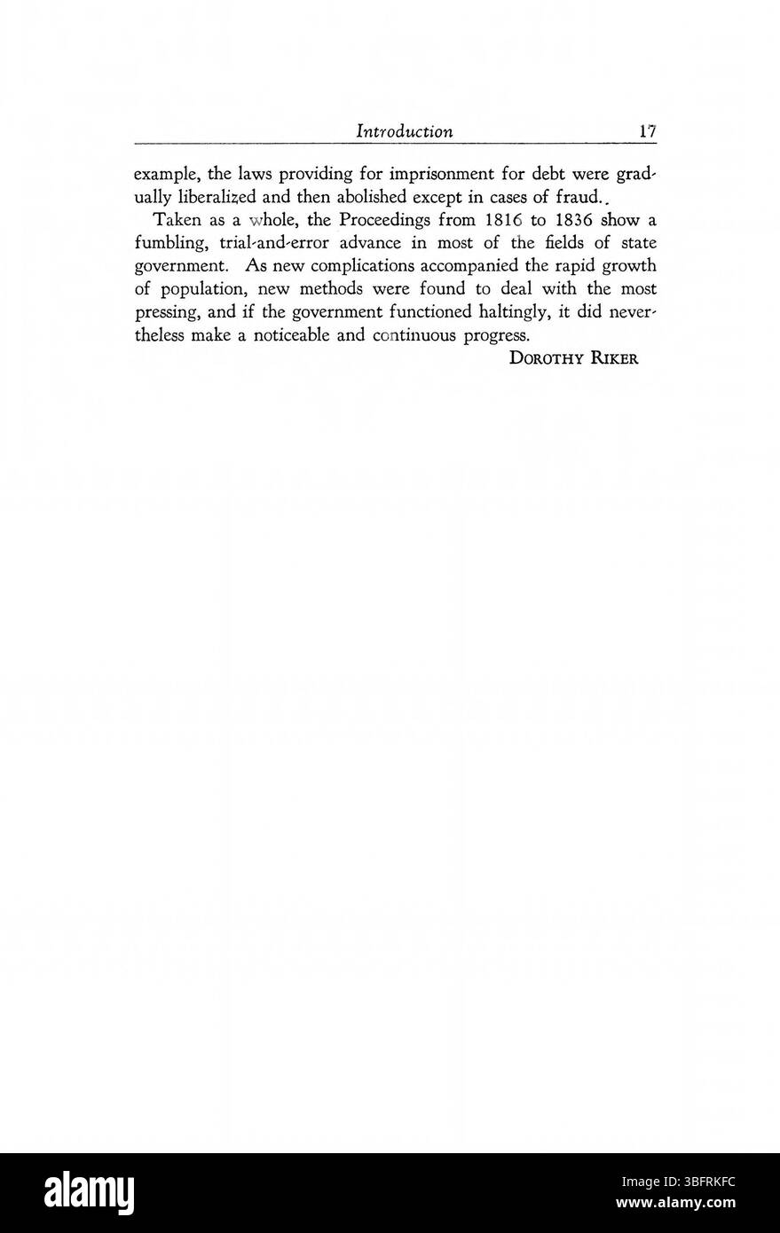Pagina 31 dei procedimenti esecutivi dello Stato dell'Indiana del 1816-1836, che descrivono in dettaglio le azioni e le decisioni ufficiali prese dal governo dello Stato durante questo primo periodo di Stato dell'Indiana. Foto Stock