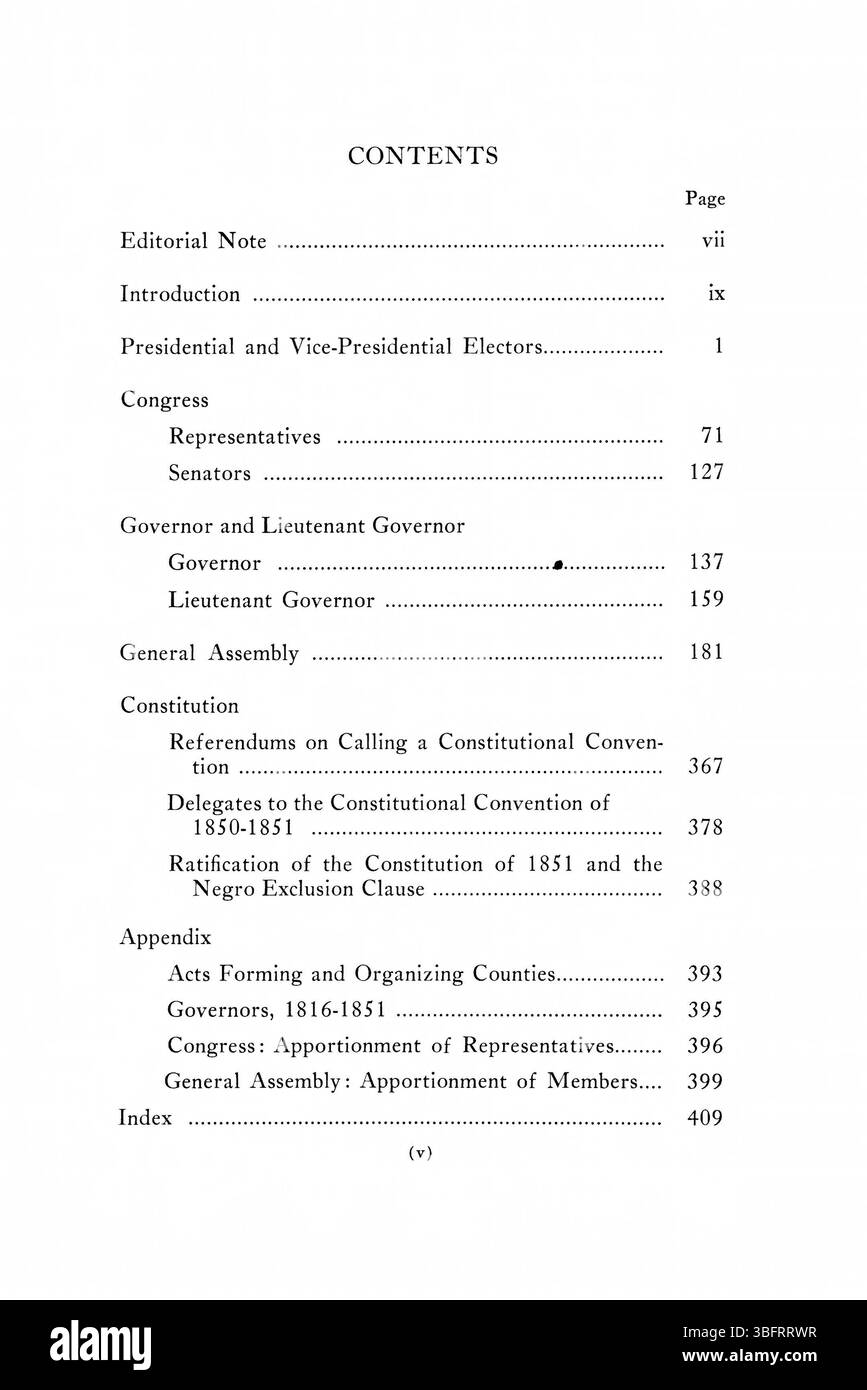 Pagina 5 dei ritorni elettorali dell'Indiana del 1816-1851 documenta ulteriori risultati elettorali, catturando tendenze e modelli di voto durante questo periodo critico dello sviluppo politico dell'Indiana. Foto Stock
