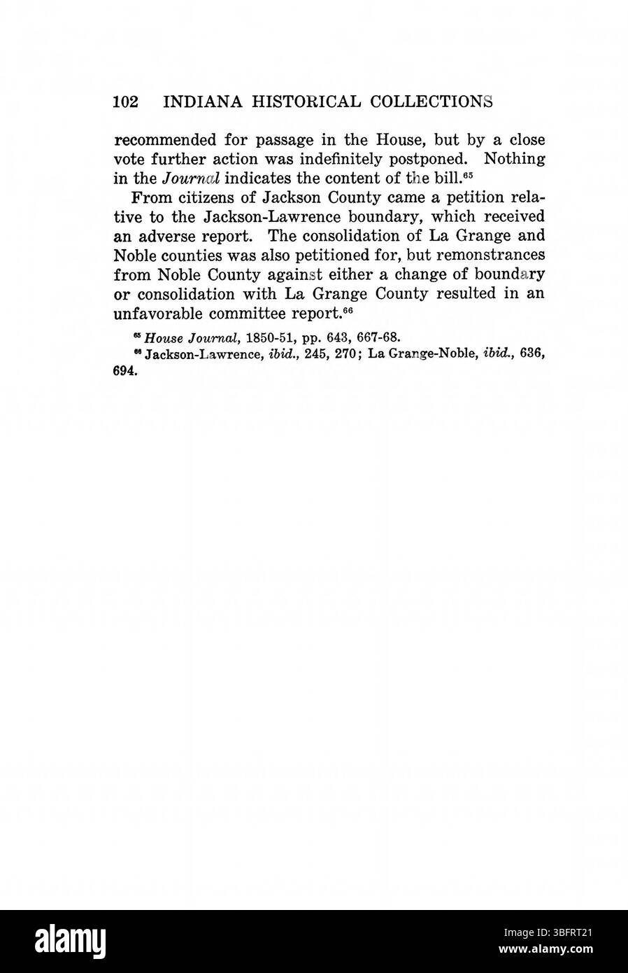 Pagina 118 della ristampa del 1967 di "Indiana Boundaries" continua a documentare la storia dei confini dello stato dell'Indiana, concentrandosi su più spostamenti dei confini e includendo materiali di riferimento aggiuntivi come mappe storiche e un indice bibliografico. Foto Stock