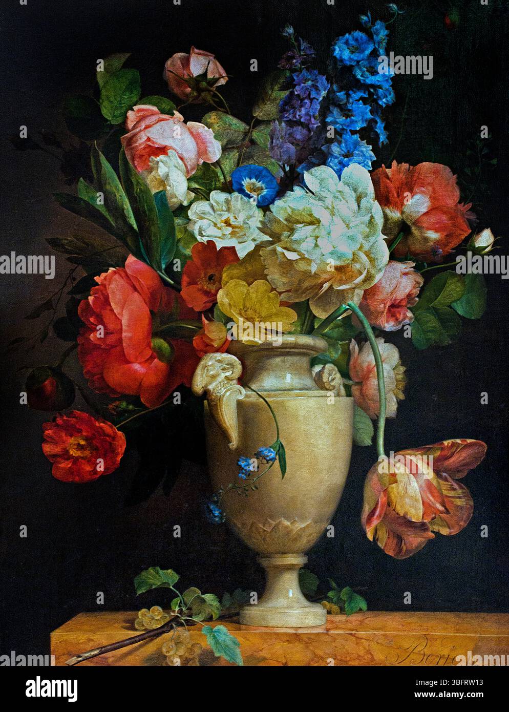 Fleurs dans un vase d albatre - Fiori in un vaso di alabastro 1813 Antoine Berjon 1754-1843 Parigi, Louvre, Francia, francese Foto Stock