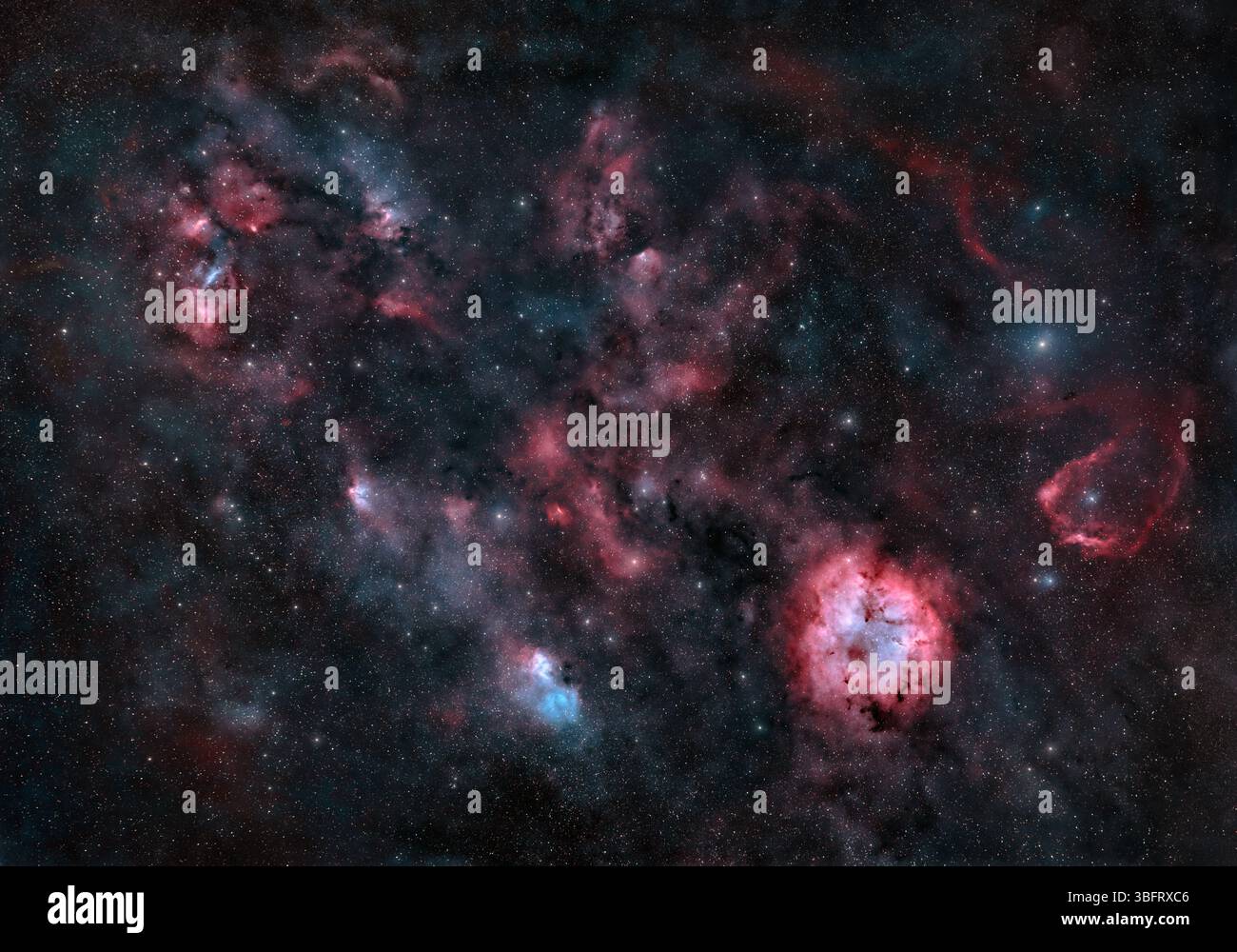 Astrofotografia nello spazio profondo "The Elephant's Trunk Nebula". La bellezza dell'universo in una maestosa scena cosmica nella galassia della via Lattea Foto Stock