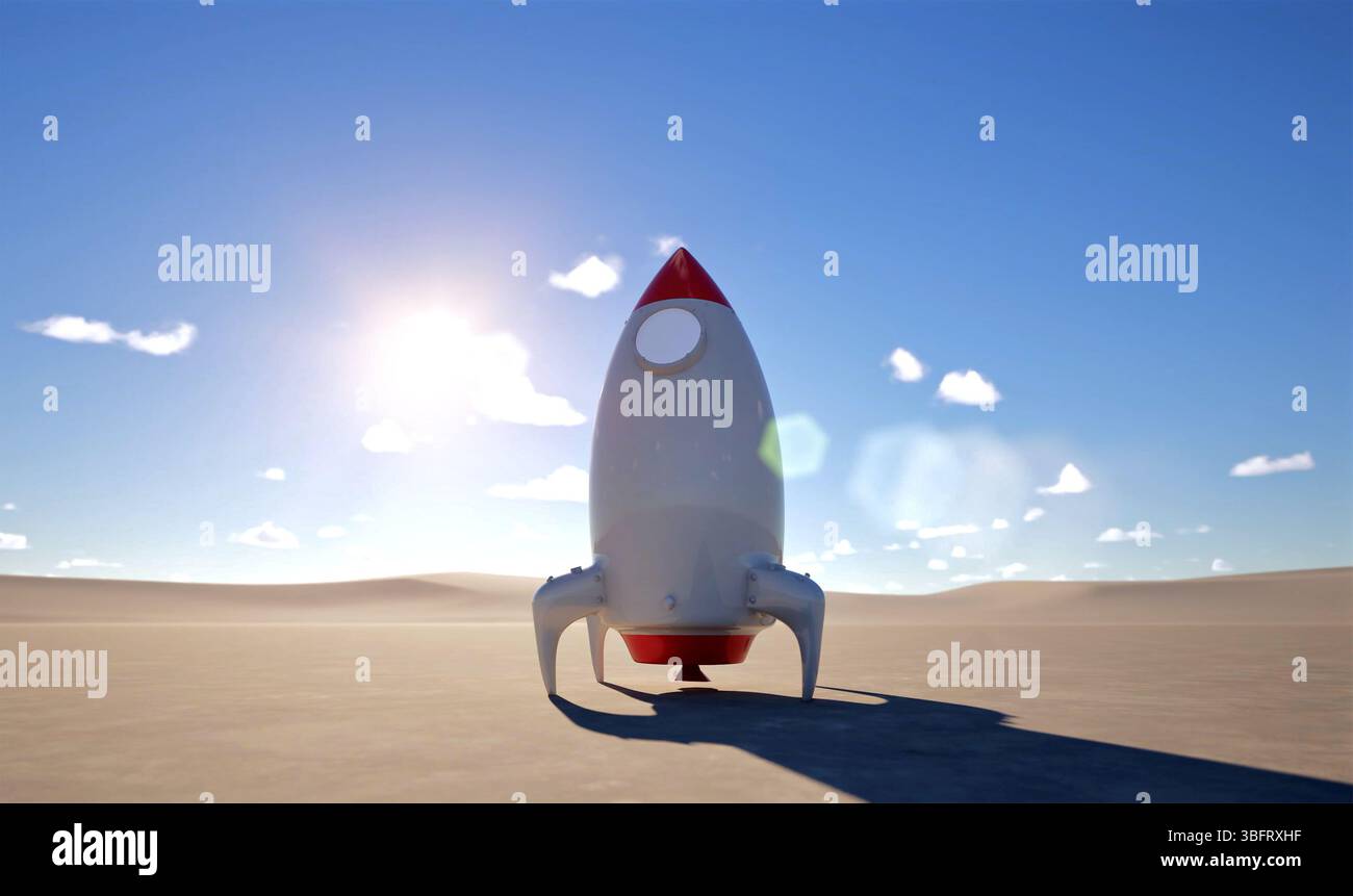 space shuttle di rendering 3d pronto per il lancio Foto Stock