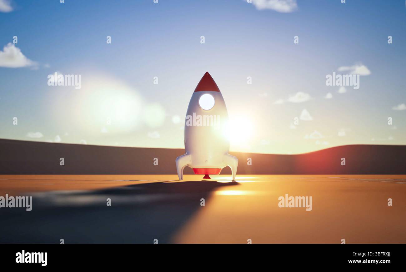 space shuttle di rendering 3d pronto per il lancio Foto Stock