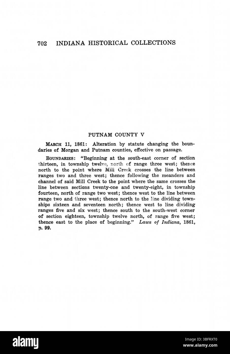 La pagina 718 di *Indiana Boundaries* (1967) delinea ulteriormente i cambiamenti ai confini e alle rivendicazioni territoriali dell'Indiana. Ristampato dall'Indiana Historical Bureau, include riferimenti bibliografici e un indice. Foto Stock
