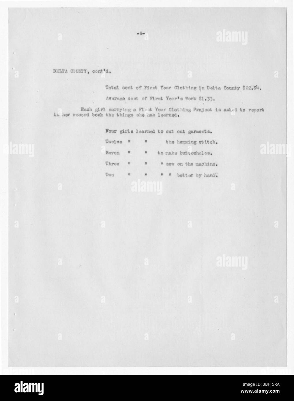 La pagina 41 del rapporto 1927 Delta County Extension Service evidenzia il ruolo di Bertha Boger nell'assistere gli agricoltori nelle questioni agricole locali e nell'offrire attività educative nelle contee di Delta, Mesa e Montrose. Foto Stock La pagina 41 del rapporto 1927 Delta County Extension Service evidenzia il ruolo di Bertha Boger nell'assistere gli agricoltori nelle questioni agricole locali e nell'offrire attività educative nelle contee di Delta, Mesa e Montrose. Foto Stock