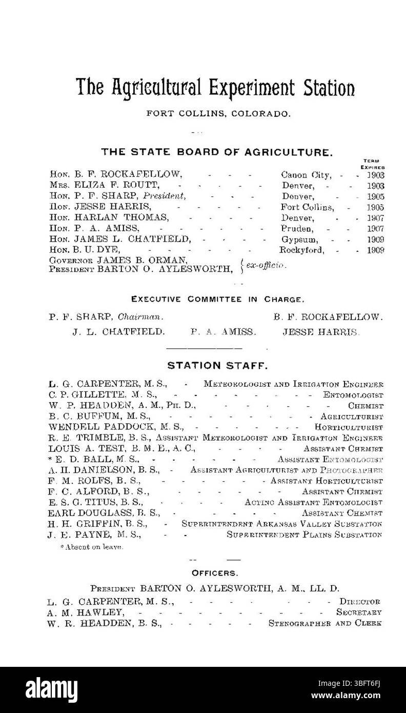 Un riassunto del 1901 della ricerca sulla barbabietola da zucchero condotta dalla Agricultural Experiment Station of Colorado, che descrive in dettaglio gli esperimenti, le pratiche di coltivazione e i risultati. Foto Stock