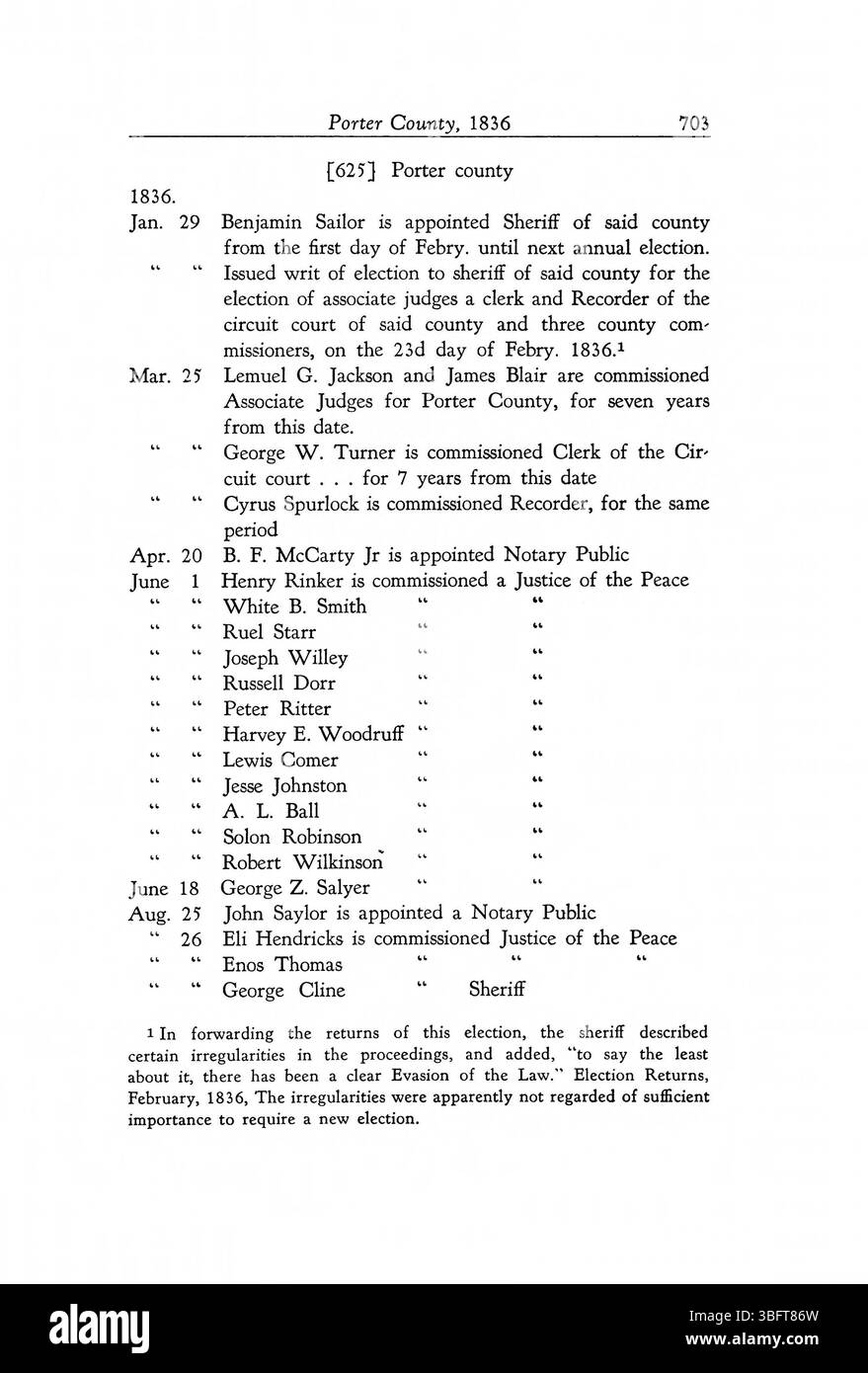 Questo documento, parte del *1816-1836 Executive Proceedings of the State of Indiana*, contiene registrazioni delle decisioni e delle azioni del ramo esecutivo e degli organi legislativi dell'Indiana durante i primi anni dello stato. Foto Stock
