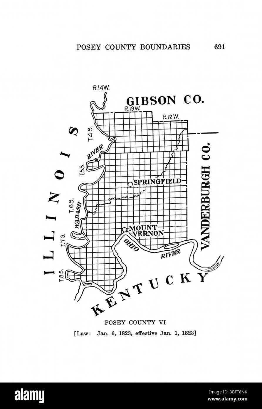 La ristampa del 1967 di *Indiana Boundaries*, curata dall'Indiana Historical Bureau, include resoconti dettagliati dei mutevoli confini territoriali dell'Indiana, con riferimenti bibliografici e un indice per la ricerca accademica. Foto Stock