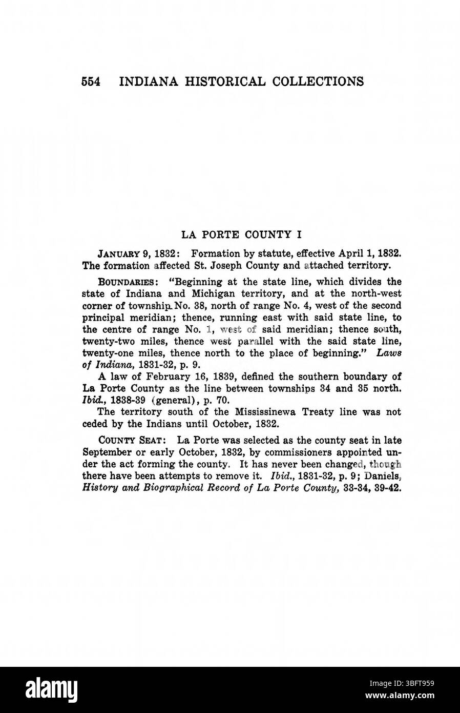 Questa pagina della ristampa del 1967 di *Indiana Boundaries* presenta riferimenti bibliografici e un indice, che offre approfondimenti dettagliati sui confini dello stato dell'Indiana e sulla sua formazione legale. Foto Stock