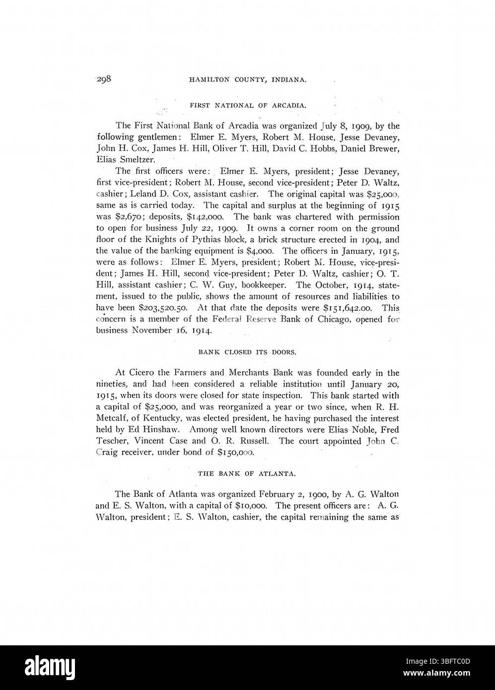 La storia illustrata del 1915 della contea di Hamilton, Indiana, cattura le prime fasi della crescita della contea, descrivendo in dettaglio i contributi di individui chiave nella storia locale e statale. Sono incluse le biografie di residenti influenti. Foto Stock