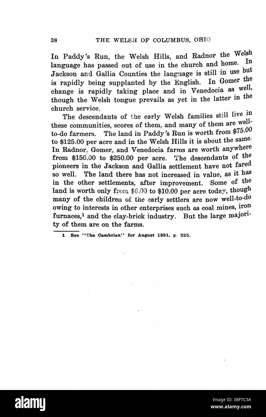 Questo studio del 1913 del Rev. Daniel Jenkins Williams esplora la comunità gallese a Columbus, Ohio, concentrandosi sul loro adattamento e assimilazione. Williams è stato ministro della Chiesa metodista calvinistica gallese dal 1907 al 1911 e ha conseguito il dottorato di ricerca nel 1914 presso l'Ohio State University. Foto Stock