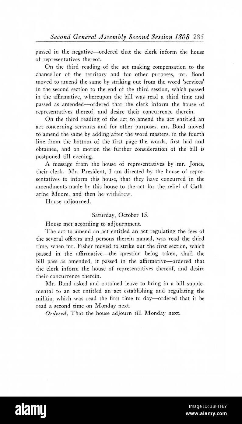 Pagina 295 documenta le nomine amministrative e le conferme dei funzionari pubblici all'interno del governo territoriale. Foto Stock
