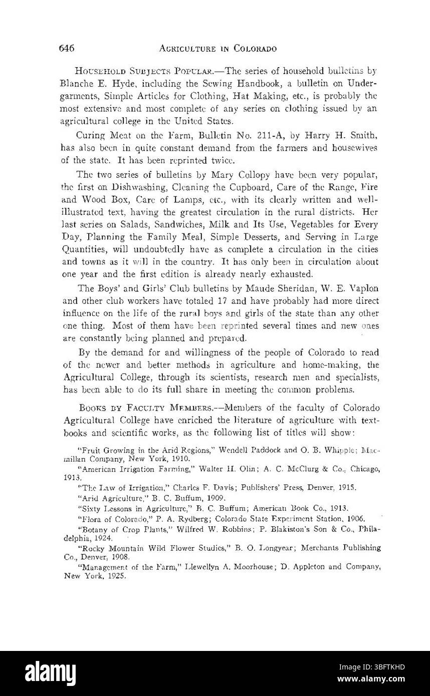 Pagina 643 si concentra sulla diversificazione delle colture e sulle strategie adattive utilizzate dagli agricoltori del Colorado per gestire le sfide climatiche regionali. Foto Stock