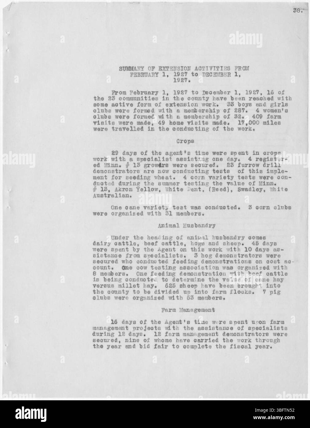 Il rapporto annuale 1927 per il servizio di estensione nella contea di Washington, Colorado, mette in evidenza gli sforzi degli agenti di estensione Robert W. Vance e James C. Foster nella promozione dell'educazione agricola e dei servizi comunitari. Foto Stock Il rapporto annuale 1927 per il servizio di estensione nella contea di Washington, Colorado, mette in evidenza gli sforzi degli agenti di estensione Robert W. Vance e James C. Foster nella promozione dell'educazione agricola e dei servizi comunitari. Foto Stock