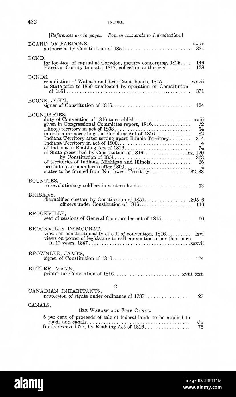 In questa pagina, 'Constitution Making in Indiana' (1971) approfondisce ulteriormente il processo di redazione della costituzione dello Stato, sottolineando le lotte politiche e il compromesso che hanno portato al documento finale. Foto Stock