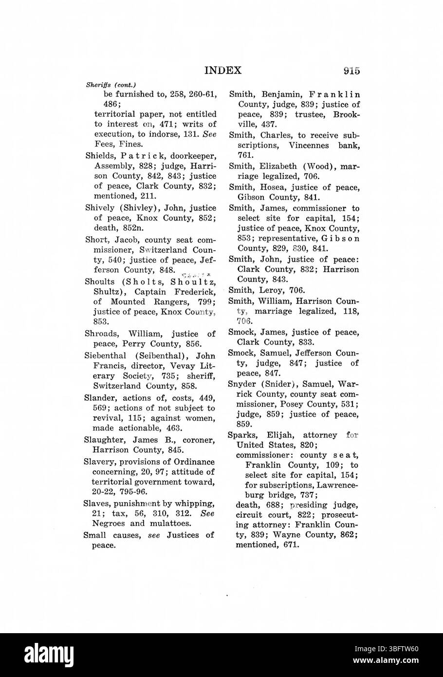 Pagina 930 di *le leggi del territorio dell'Indiana, 1809-1816* presenta una riproduzione modernizzata delle leggi territoriali dell'Indiana e include una lista di figure politiche chiave dei primi anni '1800 Questa edizione presenta anche una prefazione del governatore Paul V. McNutt e un indice di facile consultazione. Foto Stock