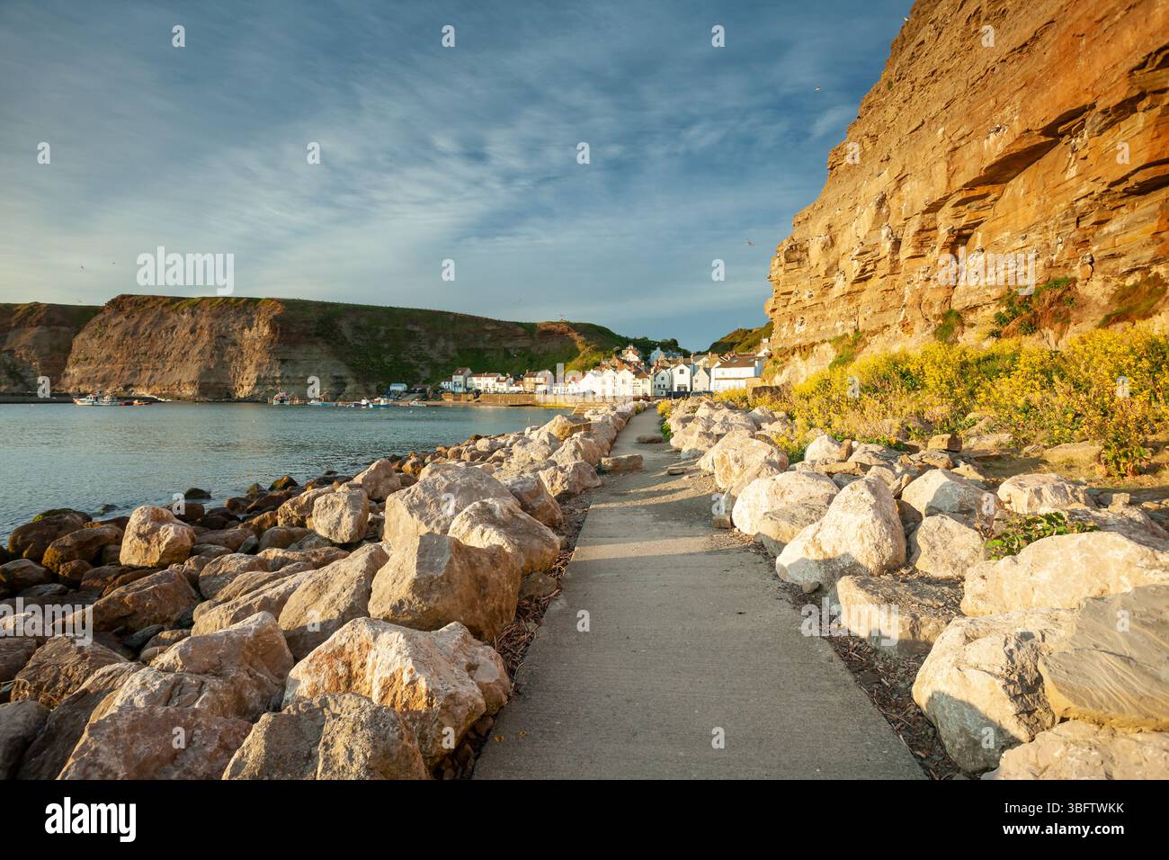 Scogliere vicino a Staithes, North Yorkshire, Inghilterra. Foto Stock