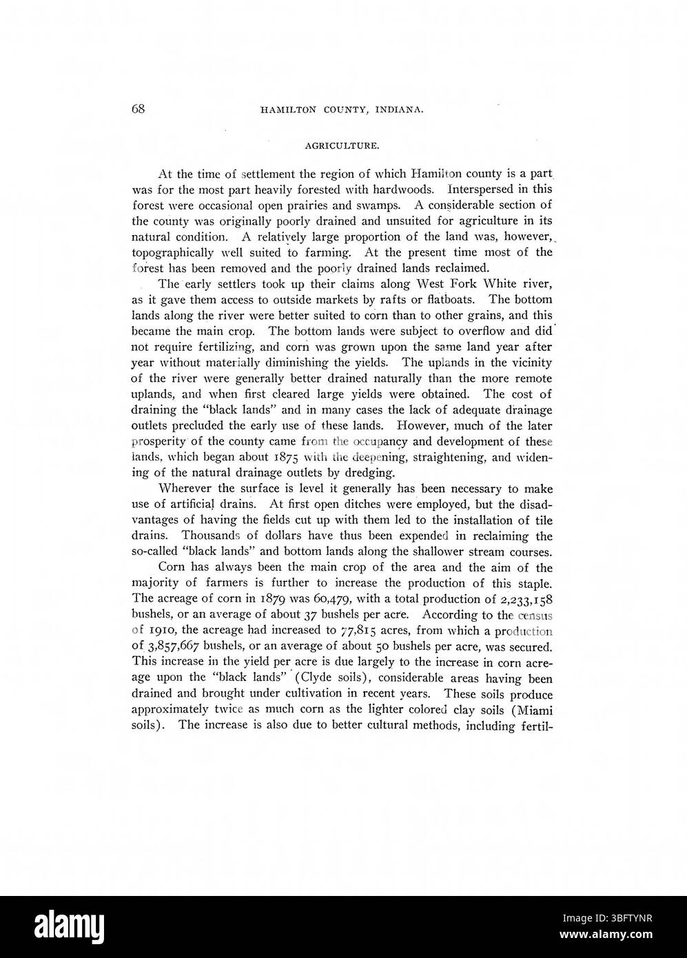 La storia illustrata del 1915 della contea di Hamilton presenta schizzi biografici di residenti importanti, insieme a resoconti di eventi chiave che hanno plasmato il primo sviluppo della contea e dello stato dell'Indiana. Foto Stock