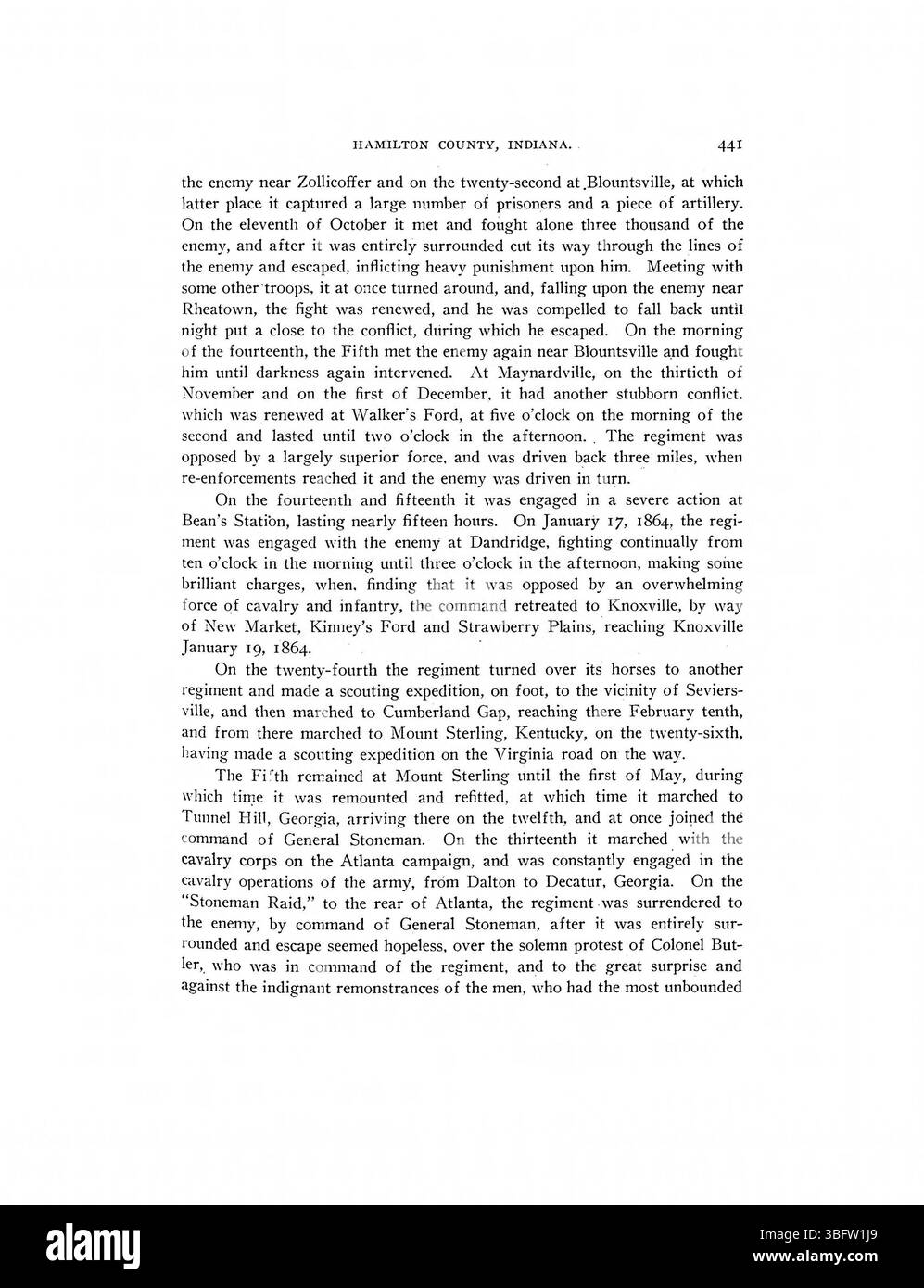 Un volume illustrato del 1915 che racconta la storia della contea di Hamilton, Indiana, con dettagli sul primo sviluppo dello stato e schizzi biografici di importanti residenti locali. Foto Stock