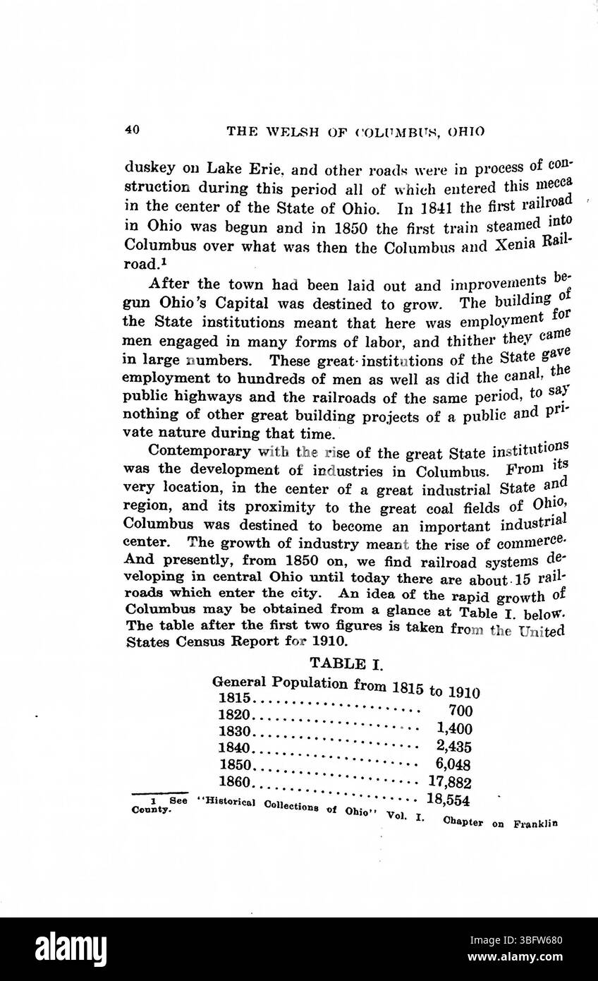 "Welsh of Columbus, Ohio: A Study of Adaptation and assimilation" (1913) fornisce un resoconto dettagliato della vita del reverendo Daniel Jenkins Williams, del suo tempo come ministro della Chiesa metodista calvinista gallese, e del suo successo accademico, ottenendo un dottorato di ricerca dalla Ohio State University. Foto Stock