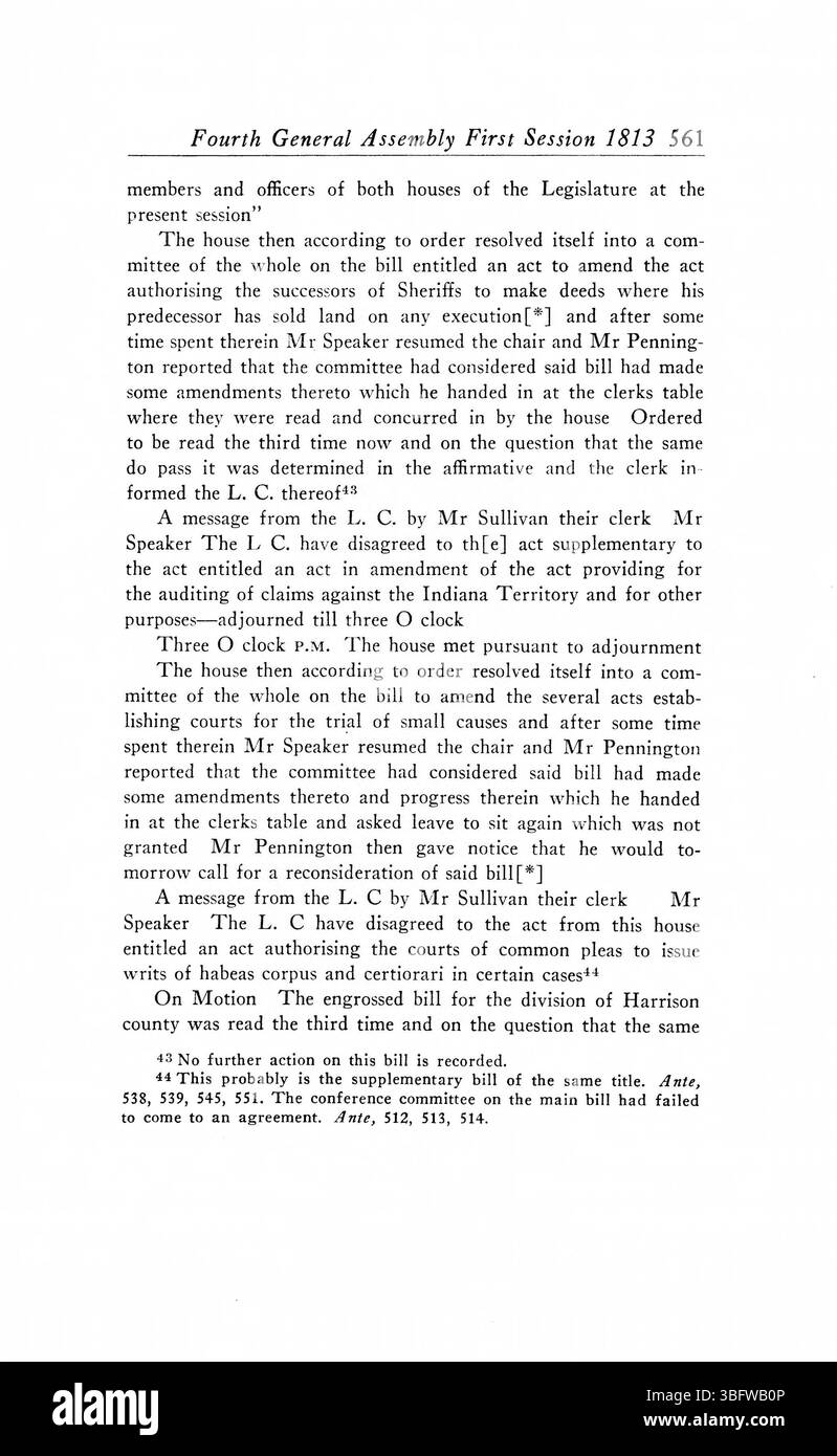 Pagina 571 delle 1805-1815 riviste riflette ulteriori sviluppi negli aspetti giuridici e politici della governance del territorio dell'Indiana durante i suoi primi anni legislativi. Foto Stock