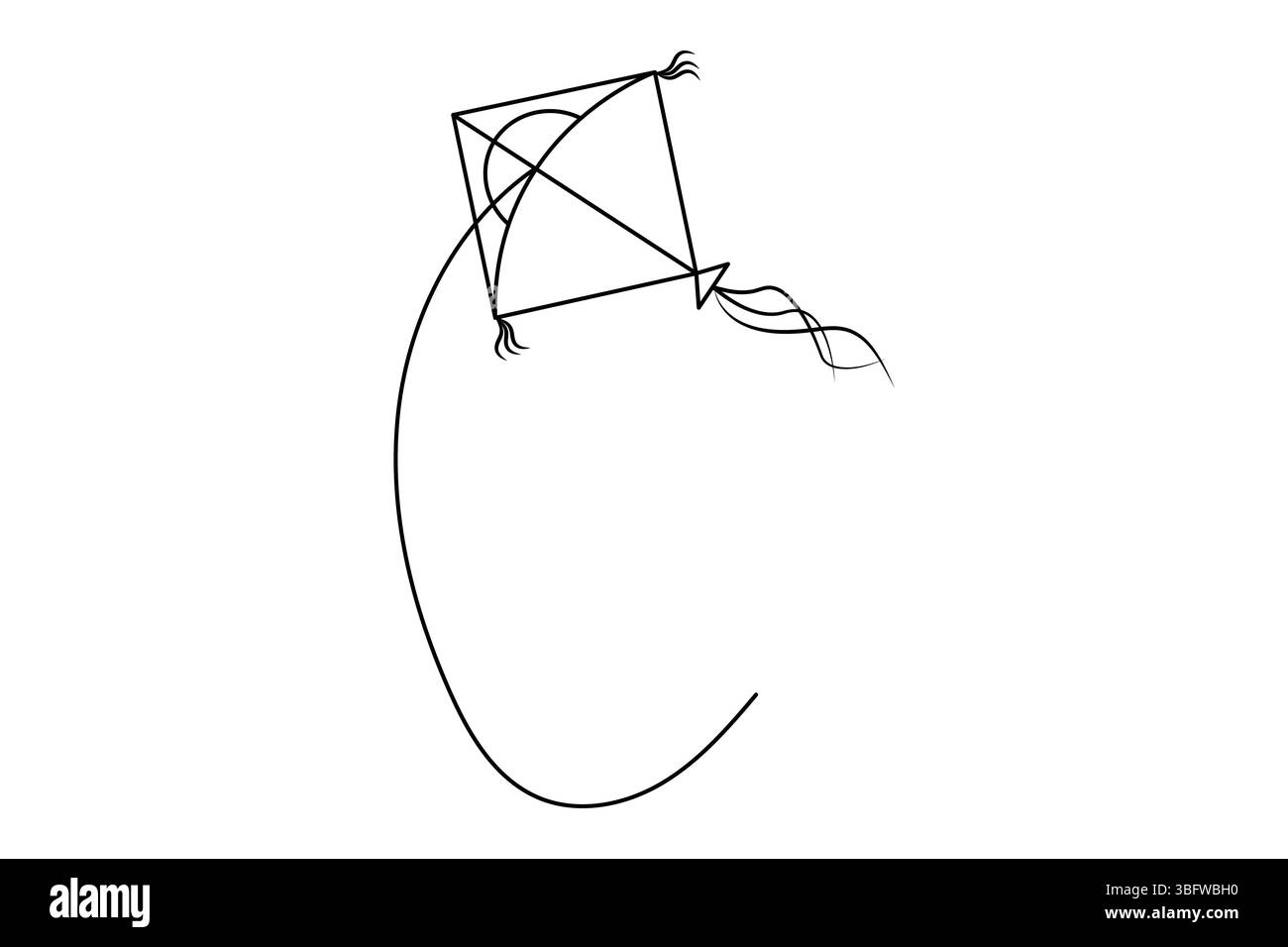 Semplice illustrazione del disegno continuo di una linea di aquiloni Illustrazione Vettoriale